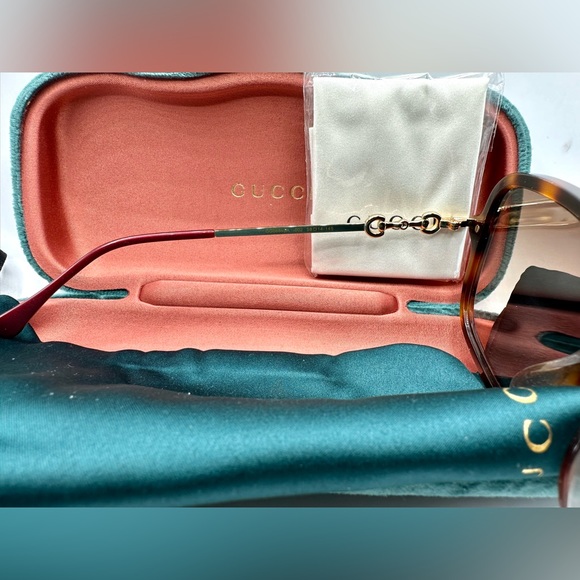 NEW WOMEN GUCCI OVERSIZED SQUARE SUNGLASSES GG0884SA 002 BROWN GUCCI SUNGLASSES - Picture 12 of 13